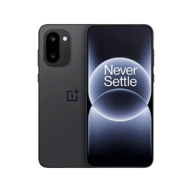 Siyah OnePlus Ace 6T akıllı telefon, önden ekranı ve arkadan çift kameralı tasarımıyla ana vitrin görünümü