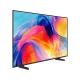Samsung 50M71H Ultra HD 4K TV, ince siyah çerçeveli ekranı ve ayaklarıyla açılı görünüm