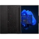 Siyah Lenovo ThinkPad P16S G4 21QV000YTX iş ve ofis laptopu, açık ekran ve tam klavye görünümü