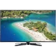 Vestel 48FB7300 Full HD LED TV, siyah çerçeveli ekranında turkuaz koy manzarası gösteriliyor