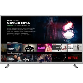 Arçelik A65L 8860 5S Ultra HD 4K LED televizyon, Netflix içerikleri açıkken önden görünüm