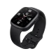 Siyah Honor Watch 4 akıllı saat, kavisli ekranı ve ayarlanabilir silikon kayışıyla önden görünüyor