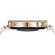 Huawei Watch GT 4 Beyaz 41mm akıllı saat, altın renkli kasa ve beyaz kayışla yandan görünüm