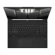 Asus TUF Gaming F16 FX607VJA52-RL033A52 koyu gri oyuncu laptop ekranı ve RGB klavye aydınlatması görünümü