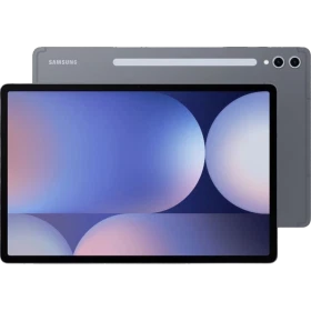 Samsung Galaxy Tab S10+ 256 GB 5G gri oyuncu tablet, önde geniş ekran ve arkada cihaz görünümü