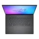 Asus ROG Zephyrus G16 GU605CM-QR063 koyu gri oyuncu laptop ekranı açık, RGB ROG logosu parlıyor.