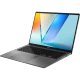 Asus Vivobook S16 S3607VA-RP019 koyu gri iş odaklı laptop; parlak ekran ve klavye görünümü önden açıdan