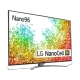 LG 65NANO966PA Ultra HD 8K LED televizyon; Nano96 ve NanoCell 8K yazıları görünen siyah ekranlı model