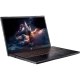 Siyah Acer Nitro V 15 ANV15-52 oyuncu laptop, açık ekranda ve aydınlatmalı klavyesiyle açılı görünümde