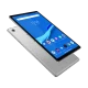 Lenovo Tab M10 FHD Plus TB-X606F açik gri tablet, ön ve arka görünüm, çoklu uygulama ekranı ile