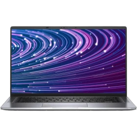 Dell Latitude 9520 N002L952015EMEA gri iş ve ofis laptopu açık ekran, modern tasarım ve renkli arka planla gösterim