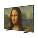 Samsung 75LS03B 75 inç Ultra HD 4K QLED TV ekranda Mona Lisa sahnesi, genel siyah tasarım