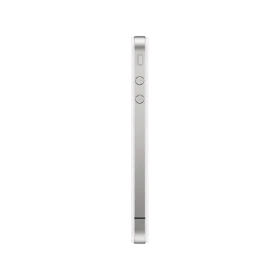 Beyaz Apple iPhone 5S akıllı telefonun yan profili, ses tuşları ve sessize alma anahtarı görünümü