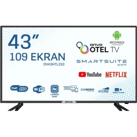 Onvo OV43HTL250 43 inç Full HD LED televizyon, siyah çerçeveli ve ayaklı tasarım
