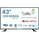 Onvo OV43HTL250 43 inç Full HD LED televizyon, siyah çerçeveli ve ayaklı tasarım