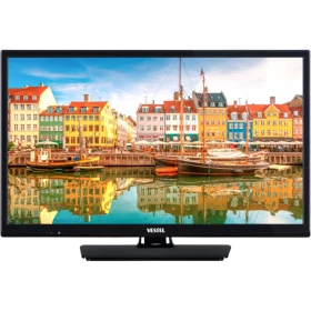 Vestel 24HD5500 HD Ready LED televizyon, siyah çerçeveli tasarımı ve renkli liman görüntüsüyle