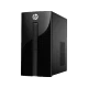 HP 460-p201nt 4XC12EA siyah masaüstü bilgisayar kasası, önden ve yandan görünüm