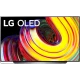 LG OLED77CS6LA Ultra HD 4K OLED televizyon; canlı renkli spiral ekran tasarımı ile vitrin görünümü