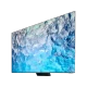Samsung 65QN900B 65 inç QLED Ultra HD 8K TV, mavi su dokusu ekran görüntüsüyle siyah tasarım