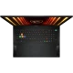 MSI Stealth 18 HX AI A2XWHG-024TR siyah oyuncu laptop ekranında renkli klavye ışıkları görünüyor