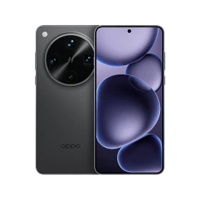 Oppo Find X8 Ultra siyah akıllı telefon, ön ekran ve büyük dairesel arka kamera modülü görünümü