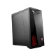 MSI Infinite 9SC-806TR siyah masaüstü bilgisayar kasası, kırmızı ejderha logosu ve ön bağlantı noktalarıyla