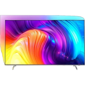 Philips 86PUS8807 Ultra HD 4K LED televizyon, canlı renkli ekran görüntüsü ile ön görünüm, genel renk