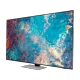 Samsung 55QN85A Ultra HD 4K QLED televizyon, canlı renkler ve keskin görüntü sağlayan siyah ekran tasarımı