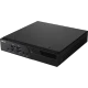 Asus Mini PC PB40-BC178ZV siyah masaüstü bilgisayar, ön bağlantı noktalarıyla birlikte gösteriliyor