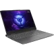 Lenovo LOQ 15IRH8 82XV00SWTXK23 koyu gri oyuncu laptop, açık ekranlı ve açılı önden görünüm