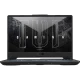 ASUS TUF Gaming A15 FA506NCG-HN267A004 siyah oyuncu laptop, ekranında UFAIGN arayüz tasarımı görünüyor.