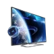 Philips 84PFL9708S Ultra HD 4K LED televizyon, uzay temalı ekran ve siyah-gri tasarım.