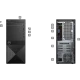 Dell Vostro 3670 masaüstü bilgisayarın siyah ön ve arka panel görünümü