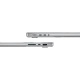 Apple MacBook Pro M5 Pro 14.2 inç gümüş laptop, ince yan profilde bağlantı portlarıyla detaylı görünüm
