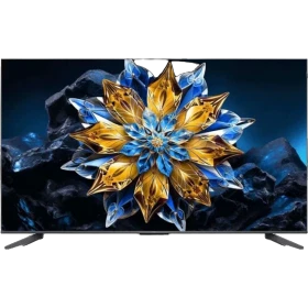TCL 75C655 Pro Ultra HD 4K LED televizyon, ön panelde mavi altın çiçekli ekran görüntüsü