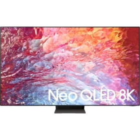 Samsung 55QN700B QLED 55 inç Ultra HD 8K TV; Neo QLED 8K yazılı ekran, renkli canlı görüntü.