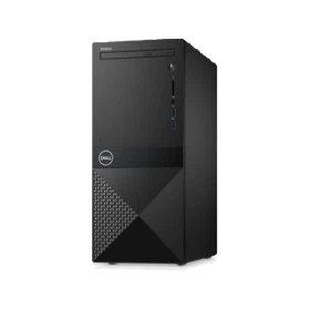Dell Vostro N118VD3670BTOEMEA01_U siyah masaüstü bilgisayar kasası, ön ve yan görünüm
