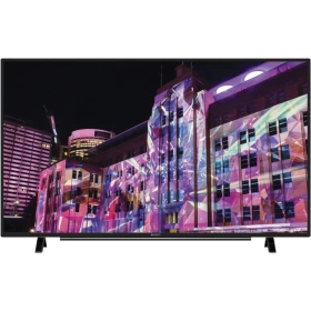 Arçelik A43L 6760 5B Full HD LED televizyon, siyah çerçeveli ekranda renkli şehir görüntüsü