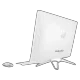 HP 24-f0023nt 4MN16EA beyaz masaüstü bilgisayarın arka görünümü ve yanında kablosuz faresi