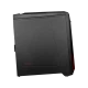 MSI MAG Infinite 10SI-1032EU siyah masaüstü bilgisayar kasası, önden çapraz açıyla görünümü