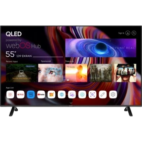 Sunny SN55QMN252 Ultra HD 4K TV, 55 inç ekranı ve webOS akıllı arayüzüyle önden görünüm