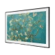 Samsung 75LS03BG Ultra HD 4K QLED TV siyah çerçeveli ekranda çiçekli manzara gösteriyor