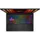 MSI Crosshair 16 HX AI oyuncu laptop, koyu gri klavye aydınlatmalı ve renkli tuş düzeni görünüyor.