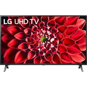 LG 43UN711C0ZB Ultra HD 4K LED televizyon, kırmızı çiçek görselli ekranıyla ön vitrin görüntüsü