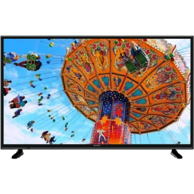 Arçelik A49L 8850 5B Ultra HD 4K LED televizyon, siyah çerçeveli ve renkli eğlence parkı görüntüsüyle