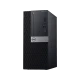 Dell OptiPlex 5070 siyah masaüstü bilgisayar, ön paneli ve bağlantı noktalarıyla önden görünüm
