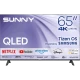 Sunny SN65QUMLN-T08I Ultra HD 4K QLED televizyonun önden görünümü, 65 inç ekran ve siyah ayaklar