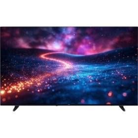 Vestel 65UG9760 Ultra HD 4K LED televizyon, siyah çerçeveli ekranında renkli uzay manzarası ly.