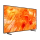 Samsung 75QN70H Ultra HD 4K televizyon, ince siyah çerçevesi ve turuncu soyut ekranıyla