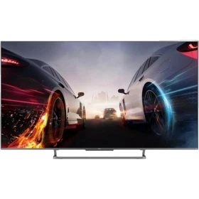 TCL 55C728G Ultra HD 4K LED TV, genel renk, vizyoner otomobil sahnesiyle vitrin ekran görünümü